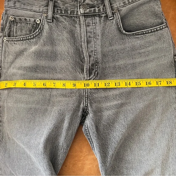 Agolde "Ripley" Cropped Charcoal Wide Leg Jeans - Sz 27 x 26" Inseam - Picture 7 of 13